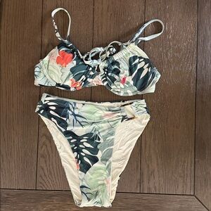 Toluca Tropical Print Bikini - Green and Orange